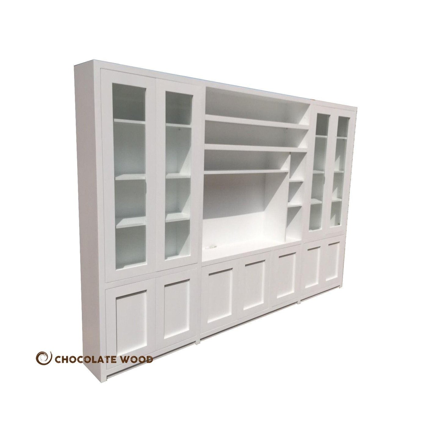 MARQUIS 4 PIECE WALL UNIT TV ENTERTAINMENT CENTRE BOOKCASE BOOKSHELF - MyChocolateWood