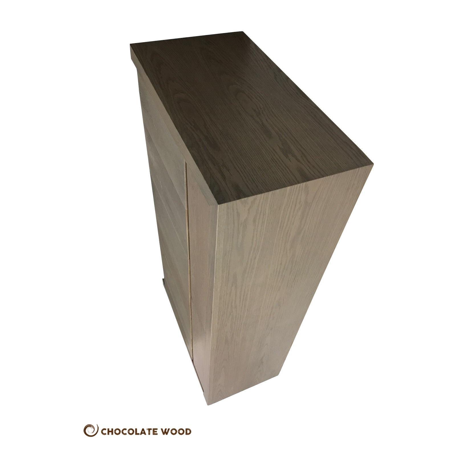 MARRON SOLID EUROPEAN OAK BUFFET/SIDEBOARD 3 DOORS 2 DRAWERS IN GREYWASH - MyChocolateWood