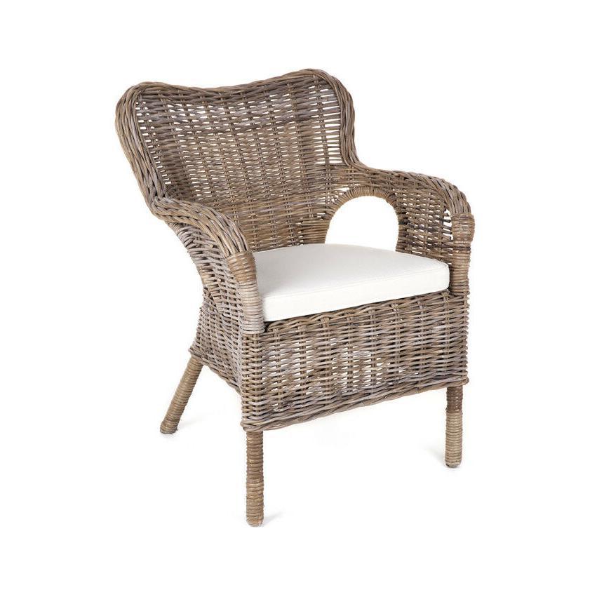 MARVELL KUBU GREY RATTAN LOUNGE CHAIR ACCENT CHAIR/ ARMCHAIR /EASY CHAIR - MyChocolateWood
