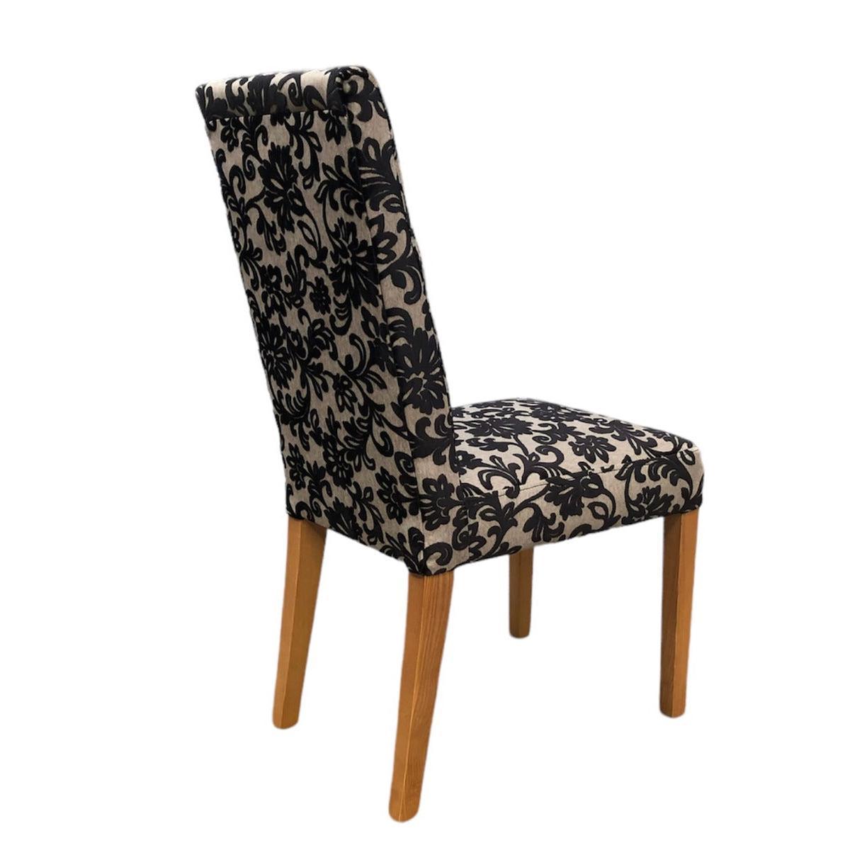 MARYLAND WARWICK ONYX VIVALDI FABRIC WITH NO SCROLL DINING CHAIRS MADE TO ORDER - MyChocolateWood