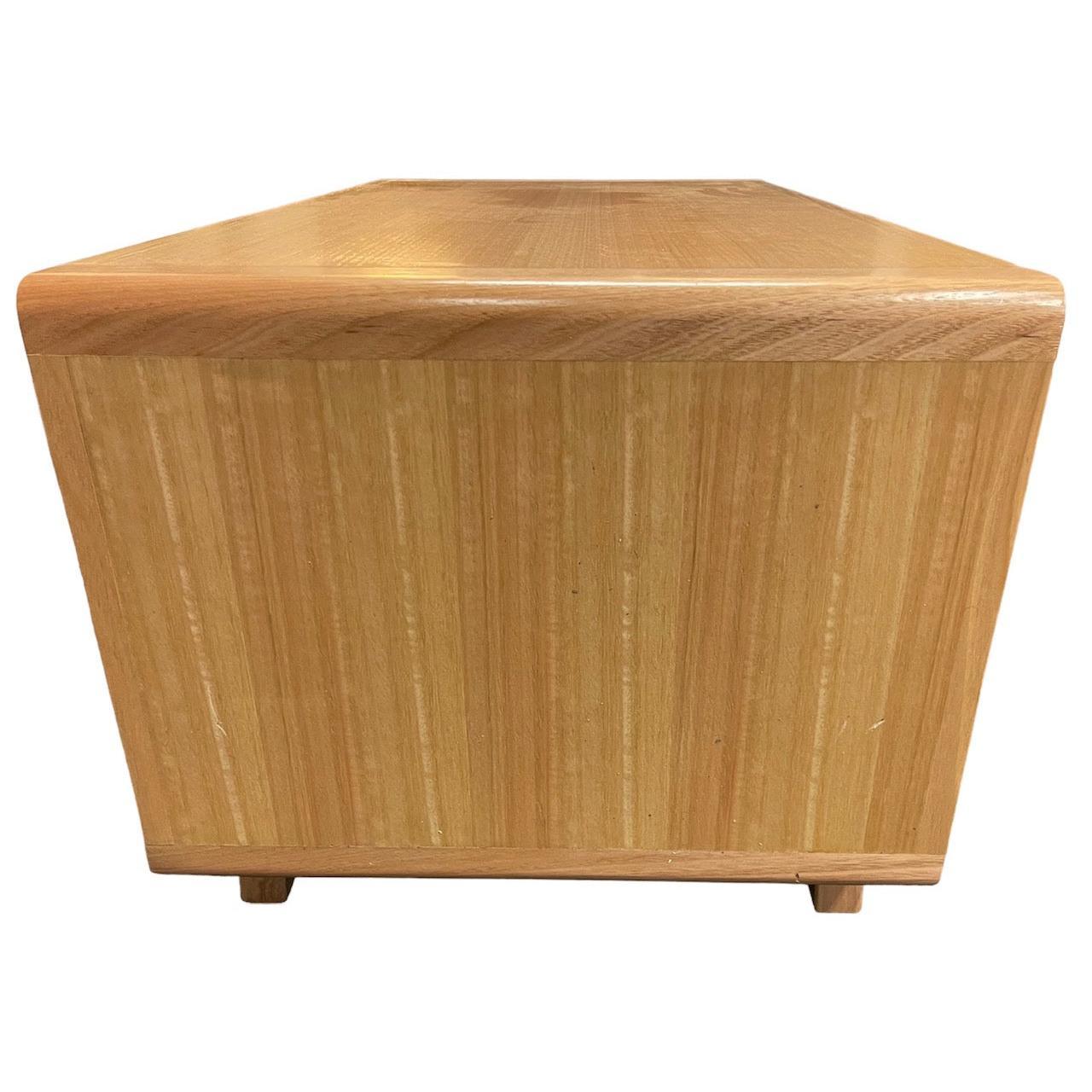 MAXWELL 2-DRAWER TASSIE OAK COFFEE TABLE IN CLEAR LACQUER MADE TO ORDER - MyChocolateWood