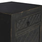 MAYLEEN PAIR OF RECLAIMED TIMBER BEDSIDE TABLES 1 DRAWER 1 DOOR BLACK - MyChocolateWood
