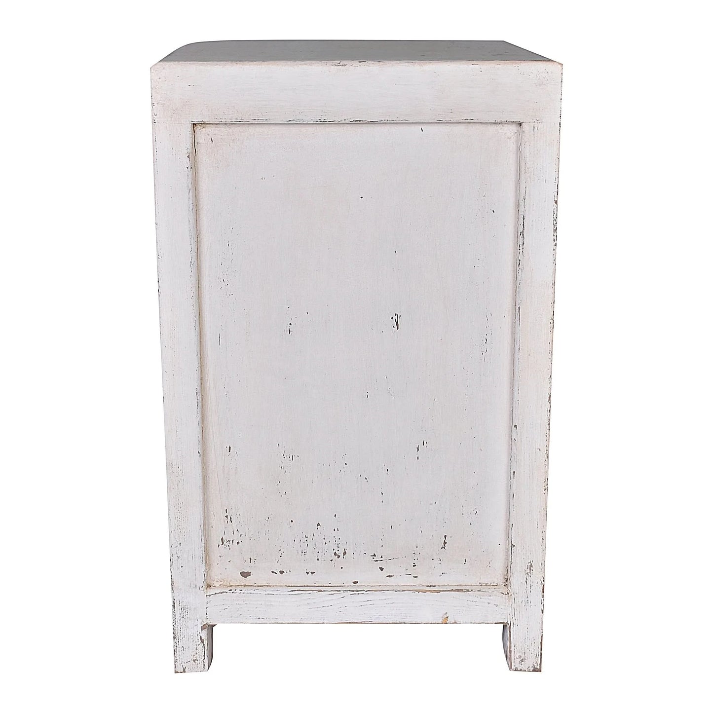 MAYLEEN PAIR OF RECLAIMED TIMBER BEDSIDE TABLES 1 DRAWER 1 DOOR WHITE - MyChocolateWood