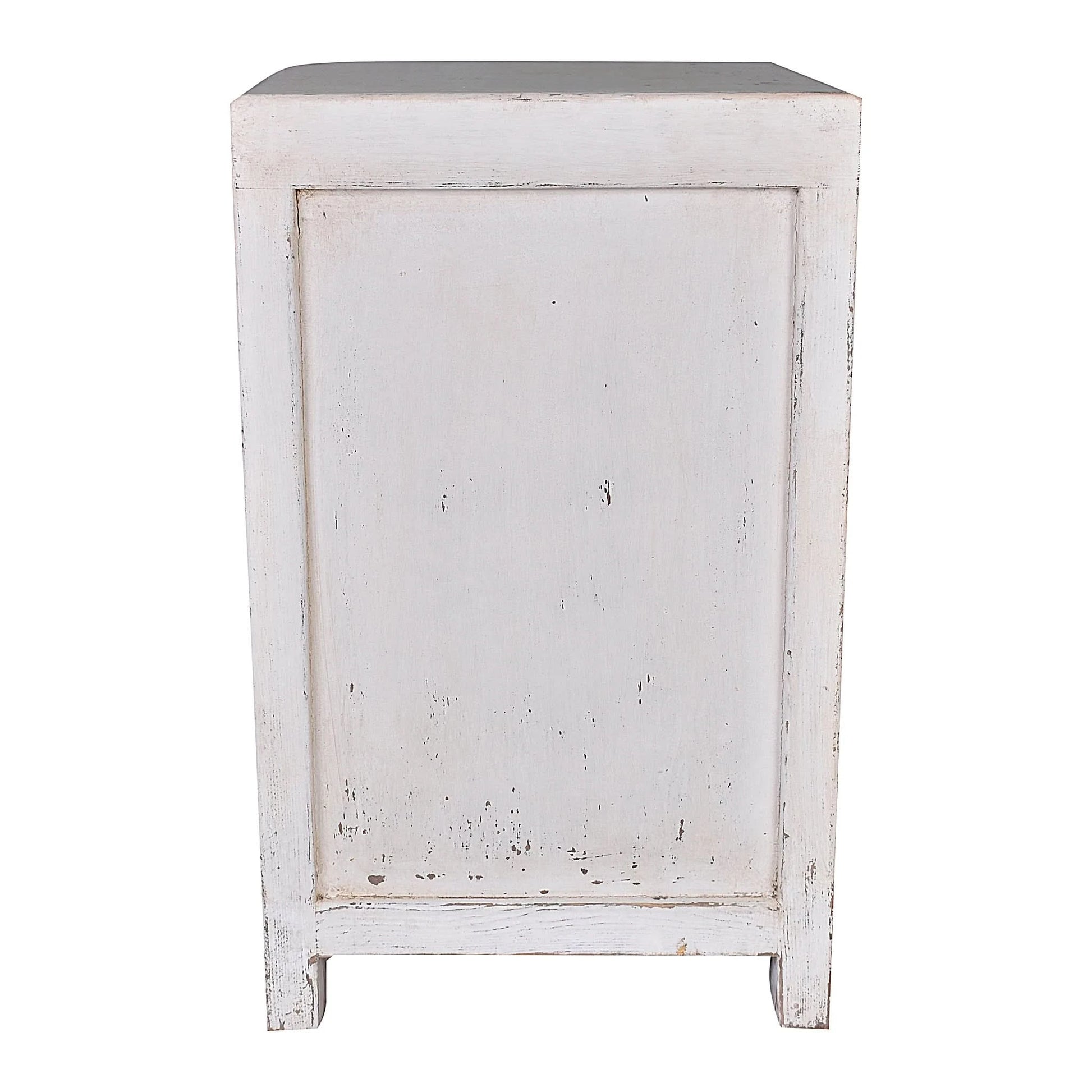 MAYLEEN PAIR OF RECLAIMED TIMBER BEDSIDE TABLES 1 DRAWER 1 DOOR WHITE - MyChocolateWood