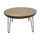 MAYO ROUND MANGO WOOD COFFEE TABLE IN A RUSTIC FINISH - MyChocolateWood