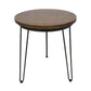 MAYO ROUND MANGO WOOD LAMP/SIDE TABLE IN A RUSTIC FINISH - MyChocolateWood
