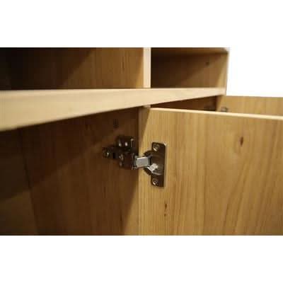 MAYZI ELM VENEER BUFFET/SIDEBOARD 3 DRAWERS/3 NICHES NATURAL/BLACK LEGS - MyChocolateWood