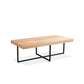 MAYZI ELM VENEER COFFEE TABLE NATURAL/BLACK LEGS - MyChocolateWood