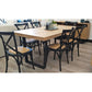 MAYZI ELM VENEER LARGE DINING TABLE NATURAL/BLACK LEGS - MyChocolateWood