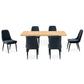 MAYZI ELM VENEER MEDIUM DINING TABLE NATURAL/BLACK LEGS - MyChocolateWood