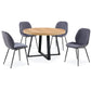 MAYZI ELM VENEER ROUND DINING TABLE NATURAL/BLACK LEGS - MyChocolateWood
