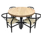 MAYZI ELM VENEER ROUND DINING TABLE NATURAL/BLACK LEGS - MyChocolateWood