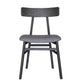 MEDRANO OAK DINING CHAIR FABRIC SEAT SANDBLASTED BLACK 49X50.6X80CM - MyChocolateWood