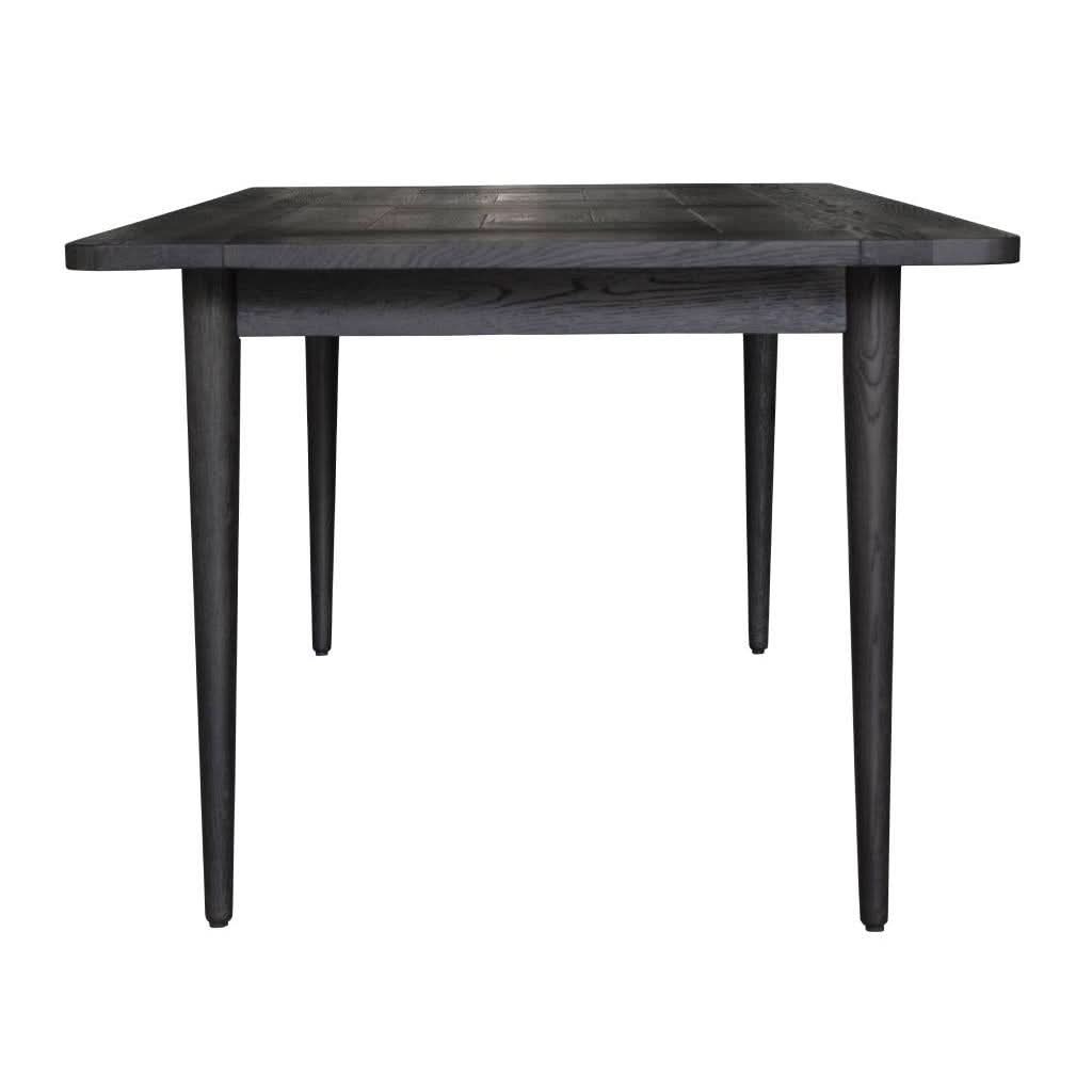 MEDRANO OAK DINING TABLE SANDBLASTED BLACK 180CM - MyChocolateWood