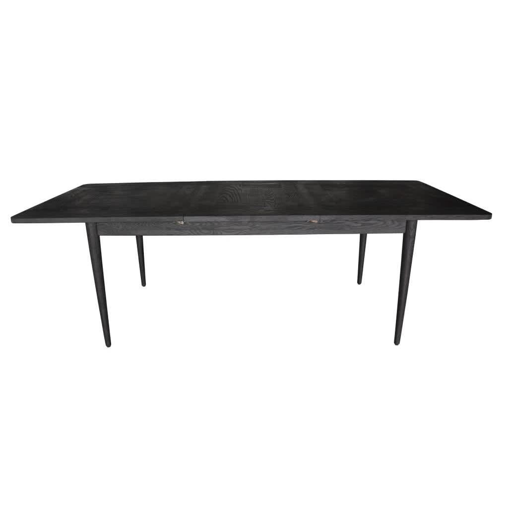 MEDRANO OAK  SANDBLASTED BLACK EXTENSION DINING TABLE 170/230CM - MyChocolateWood
