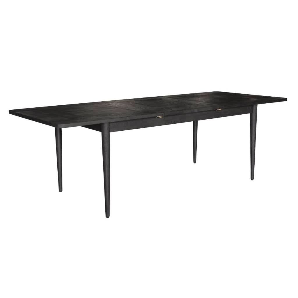 MEDRANO OAK  SANDBLASTED BLACK EXTENSION DINING TABLE 170/230CM - MyChocolateWood