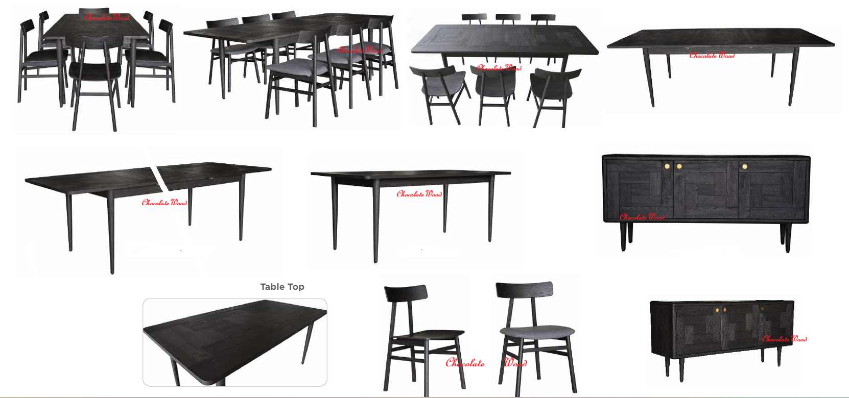 MEDRANO OAK  SANDBLASTED BLACK EXTENSION DINING TABLE 170/230CM - MyChocolateWood