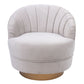 MELISSA FABRIC SWIVEL ARMCHAIR IN PEARL - MyChocolateWood