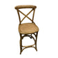 MELROSE CROSS BACK BAR STOOL WITH RATTAN SEAT IN NATURAL - 76CM SEAT HEIGHT - MyChocolateWood