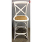MELROSE CROSS BACK BAR STOOL WITH RATTAN SEAT WHITE - 76CM SEAT HEIGHT - MyChocolateWood