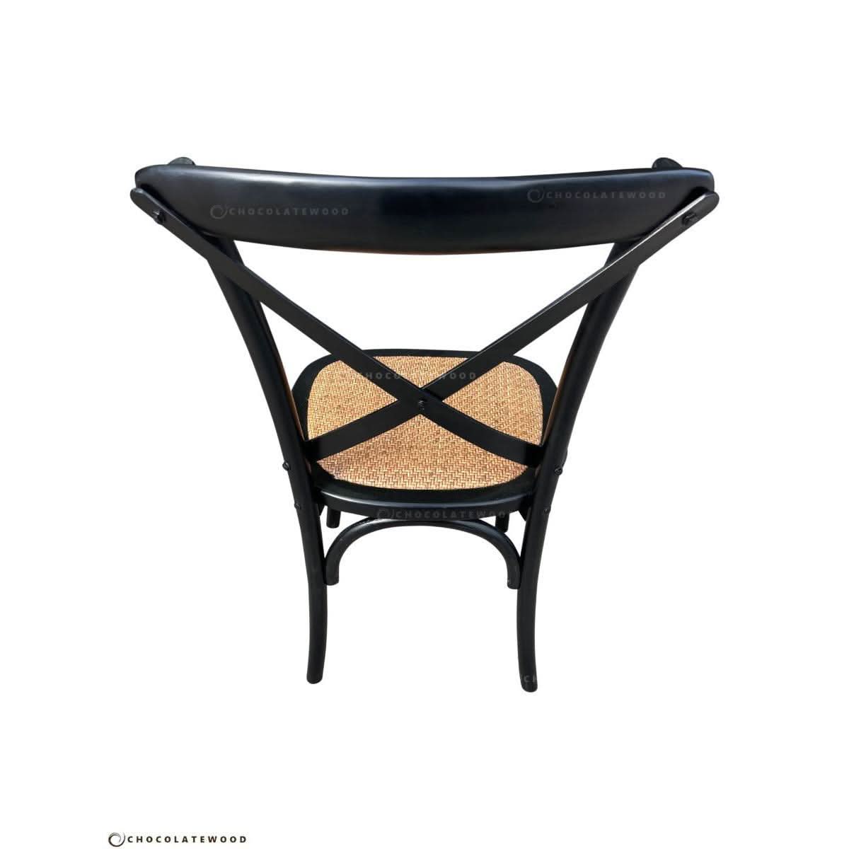 MELROSE DINING CHAIR IN ELM WOOD WITH A SOLID BLACK FINISH - MyChocolateWood