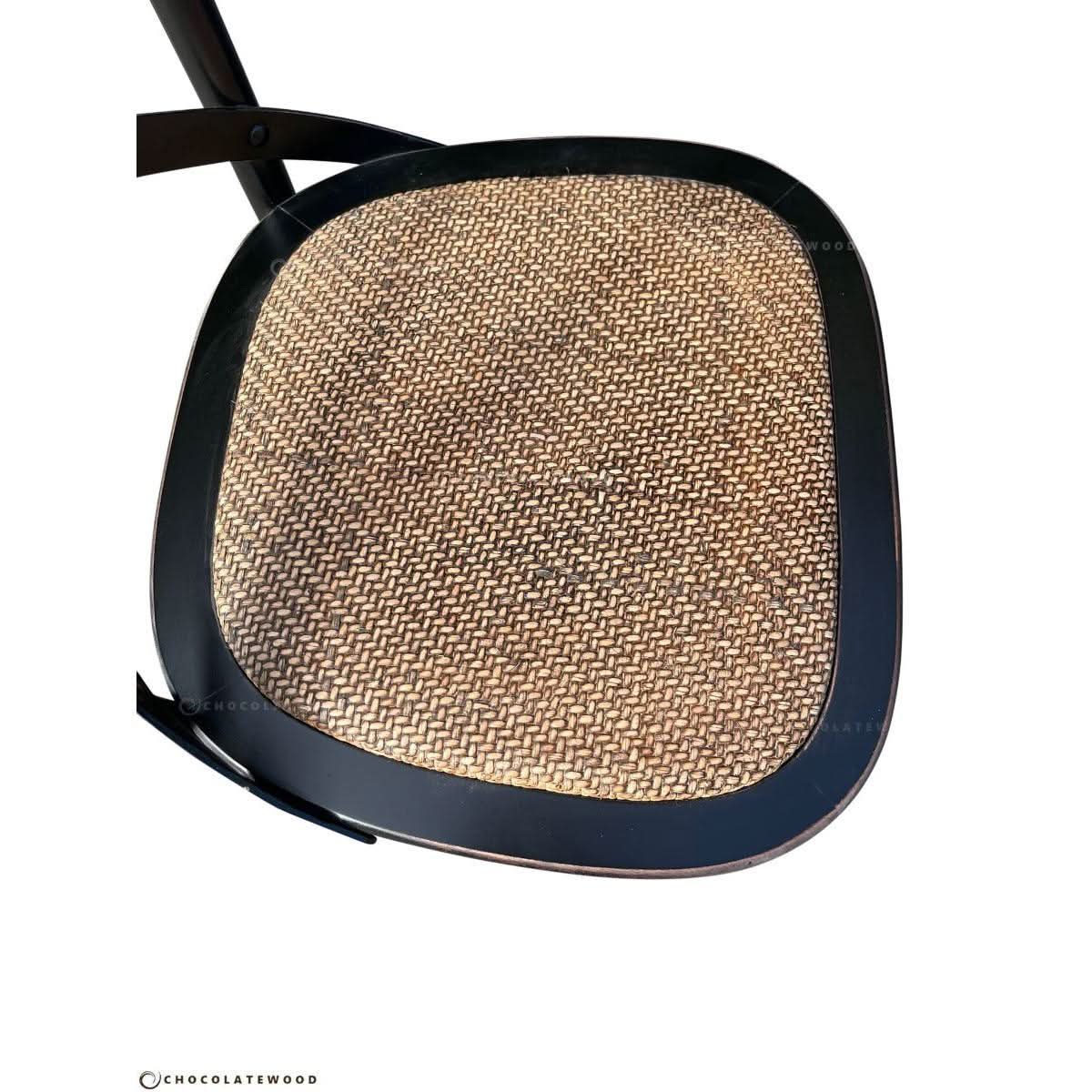 MELROSE DINING CHAIR IN SOLID OAK WITH A BLACK RUBBED BACK FINISH - MyChocolateWood