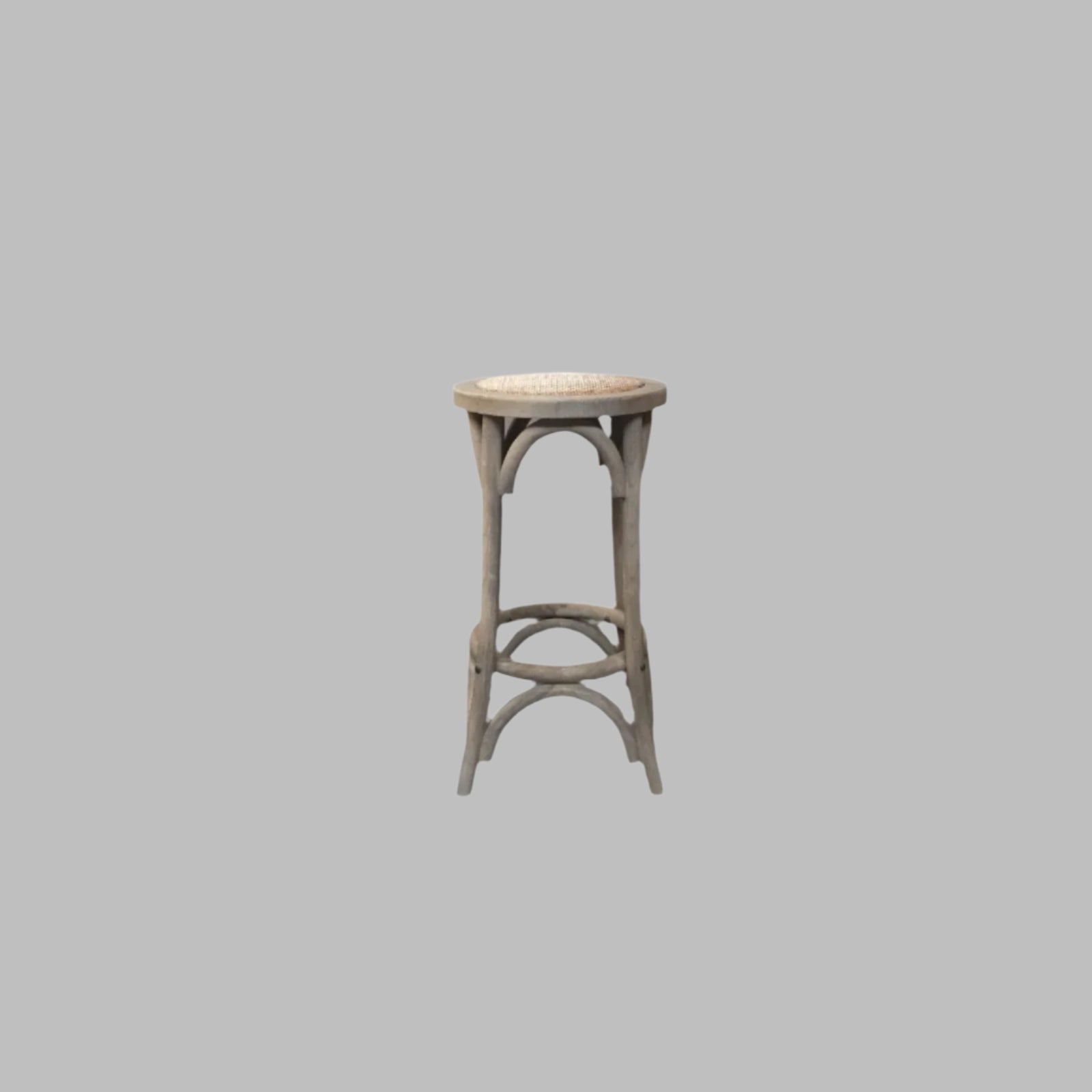 MELROSE SOLID OAK BAR STOOL IN GREY 65CM HIGH - MyChocolateWood