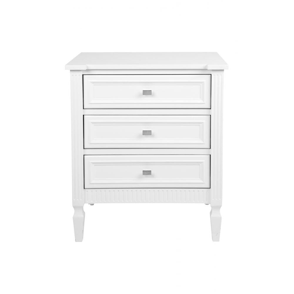 MERCI LARGE BEDSIDE TABLE IN SATIN FINISH - WHITE - MyChocolateWood