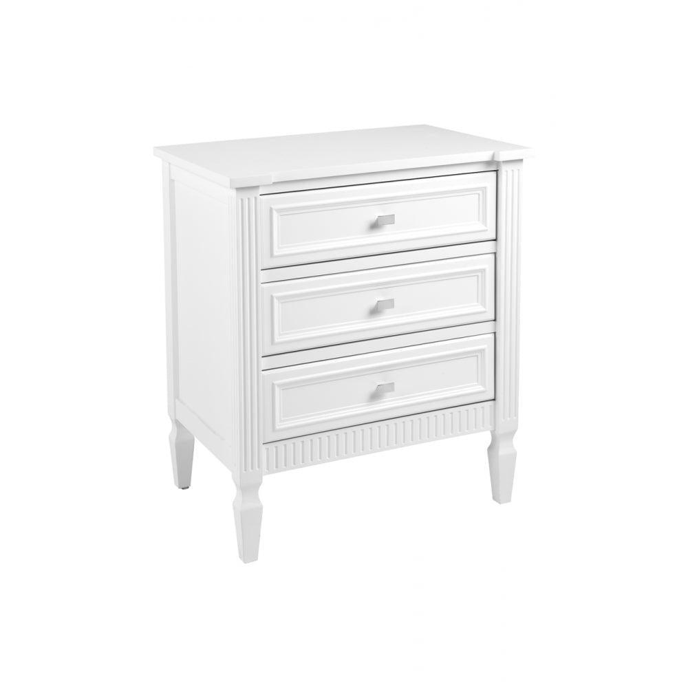 MERCI LARGE BEDSIDE TABLE IN SATIN FINISH - WHITE - MyChocolateWood