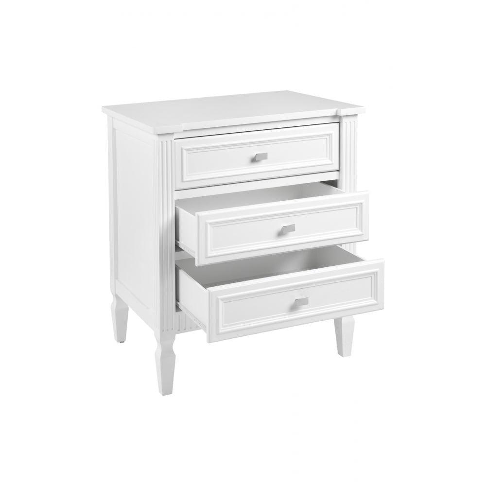 MERCI LARGE BEDSIDE TABLE IN SATIN FINISH - WHITE - MyChocolateWood