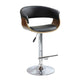 MERLIN BAR CHAIR CHROME AND WALNUT BLACK PU - MyChocolateWood