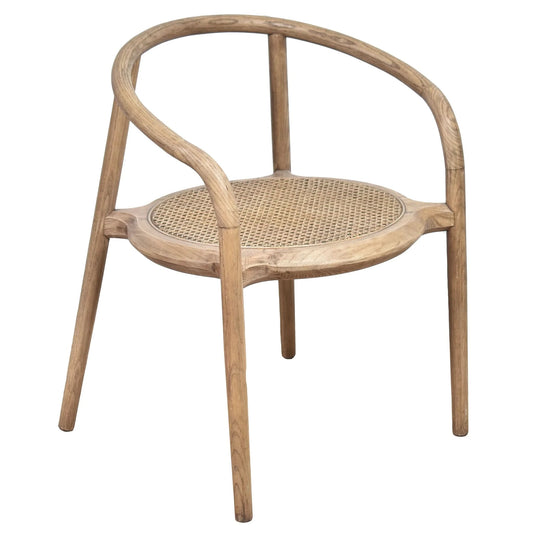 MERSEY SOLID OAK DINING CHAIR W/RATTAN SEAT NATURAL - MyChocolateWood