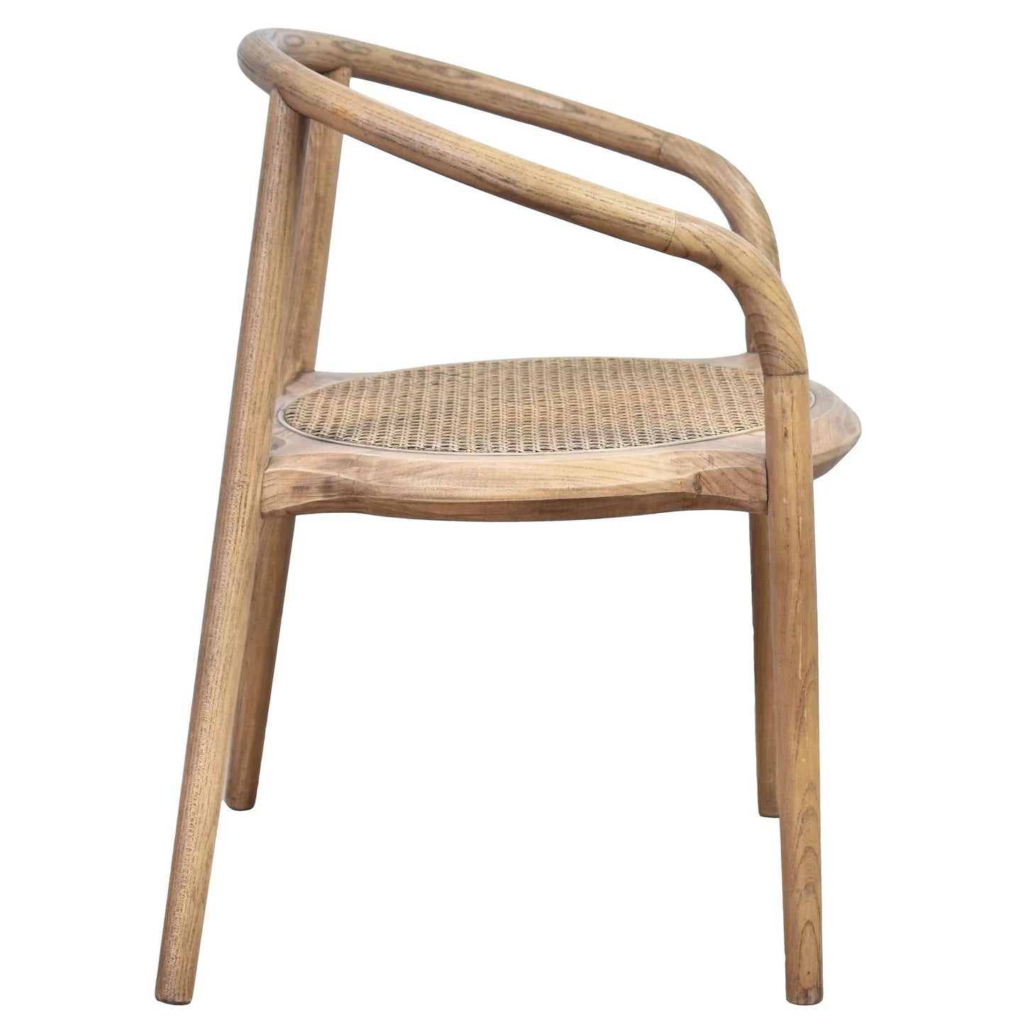 MERSEY SOLID OAK DINING CHAIR W/RATTAN SEAT NATURAL - MyChocolateWood