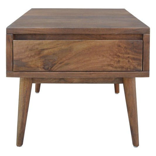 METRO SOLID MANGO WOOD TIMBER SIDE TABLE WITH DRAWER - MyChocolateWood