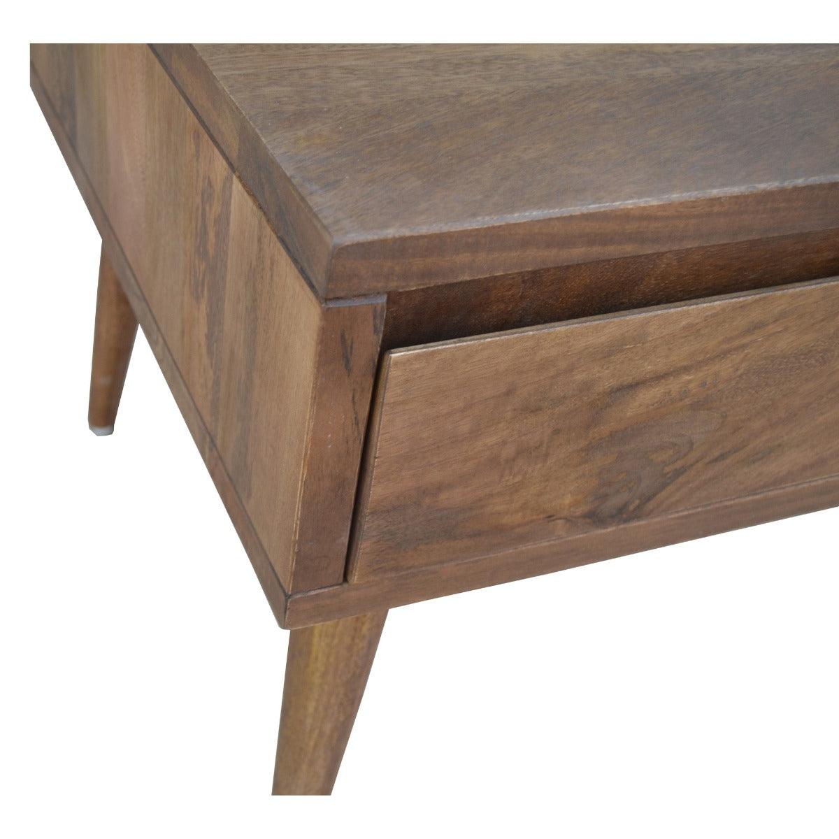 METRO SOLID MANGO WOOD TIMBER SIDE TABLE WITH DRAWER - MyChocolateWood