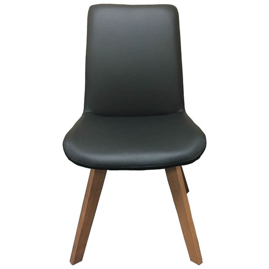 MILA TOP GRAIN LEATHER SWIVEL DINING CHAIR IN BLACK - MyChocolateWood