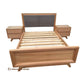 MIRANDA QUEEN BED + 2 BEDSIDE TABLES IN SOLID TASSIE OAK TIMBER CUSTOM MADE TO ORDER - MyChocolateWood