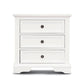 MIRIBELLE 3 DRAWER ACACIA WOOD BEDSIDE TABLES IN WHITE - MyChocolateWood