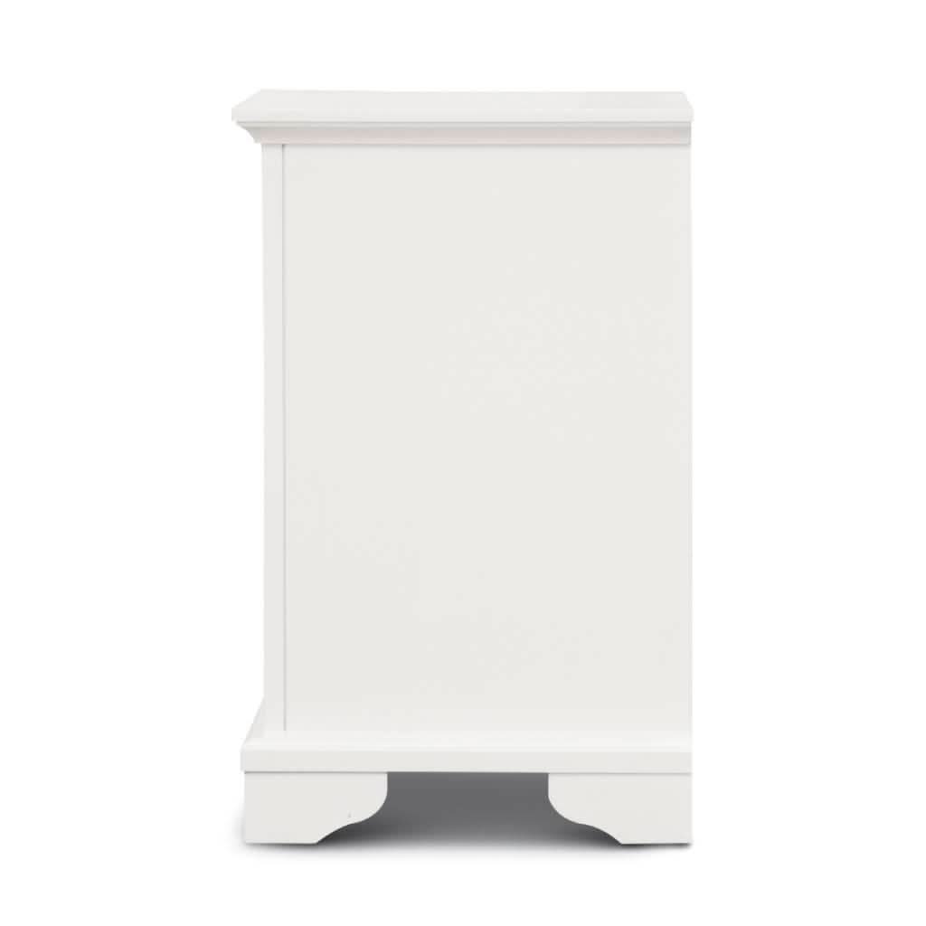 MIRIBELLE 3 DRAWER ACACIA WOOD BEDSIDE TABLES IN WHITE - MyChocolateWood