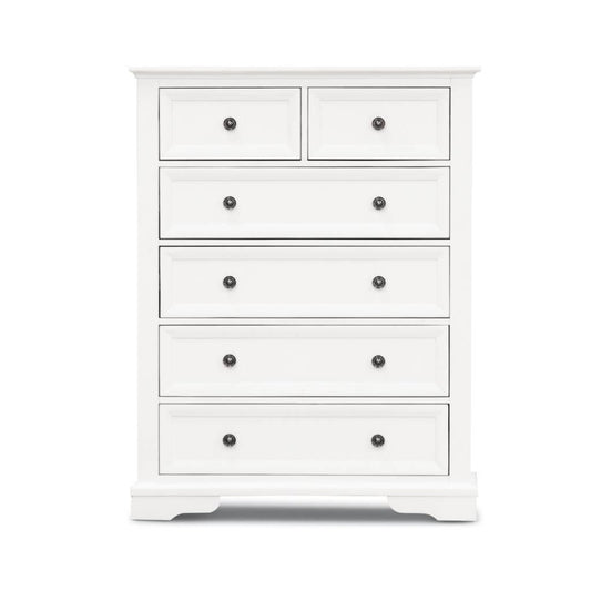 MIRIBELLE ACACIA WOOD 6-DRAWER TALLBOY/ 6 DRAWER CHEST OF DRAWERS - MyChocolateWood
