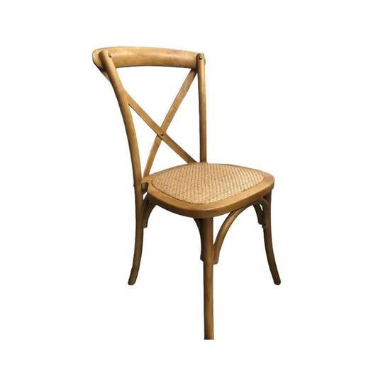MOFTAK STACKABLE FRENCH PROVINCIAL CROSSBACK DINING CHAIR NATURAL BIRCH/RATTAN - MyChocolateWood