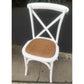 MOFTAK STACKABLE FRENCH PROVINCIAL CROSSBACK DINING CHAIR WHITE BIRCH/RATTAN - MyChocolateWood