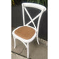 MOFTAK STACKABLE FRENCH PROVINCIAL CROSSBACK DINING CHAIR WHITE BIRCH/RATTAN - MyChocolateWood