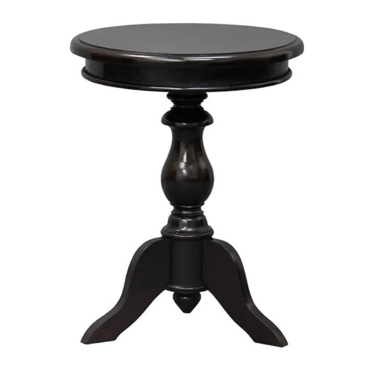 MOLA SOLID MAHOGANY ROUND SIDE/WINE TABLE CHOCOLATE - MyChocolateWood