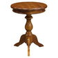 MOLA SOLID MAHOGANY ROUND SIDE/WINE TABLE LIGHT PECAN - MyChocolateWood