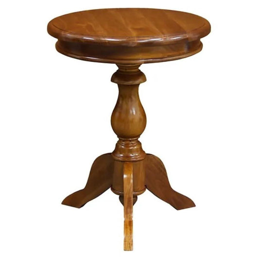 MOLA SOLID MAHOGANY ROUND SIDE/WINE TABLE LIGHT PECAN - MyChocolateWood