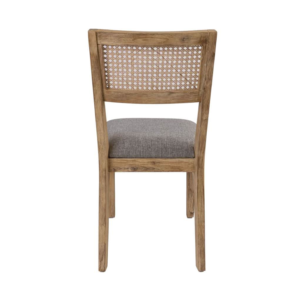 MOLLET SOLID ACACIA TIMBER/RATTAN DINING CHAIR BRUSHED SMOKE - MyChocolateWood