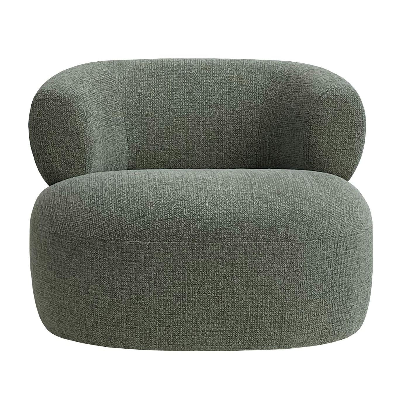 MONA BOUCLE TEXTURED FABRIC CHAIR IN MOSS - MyChocolateWood