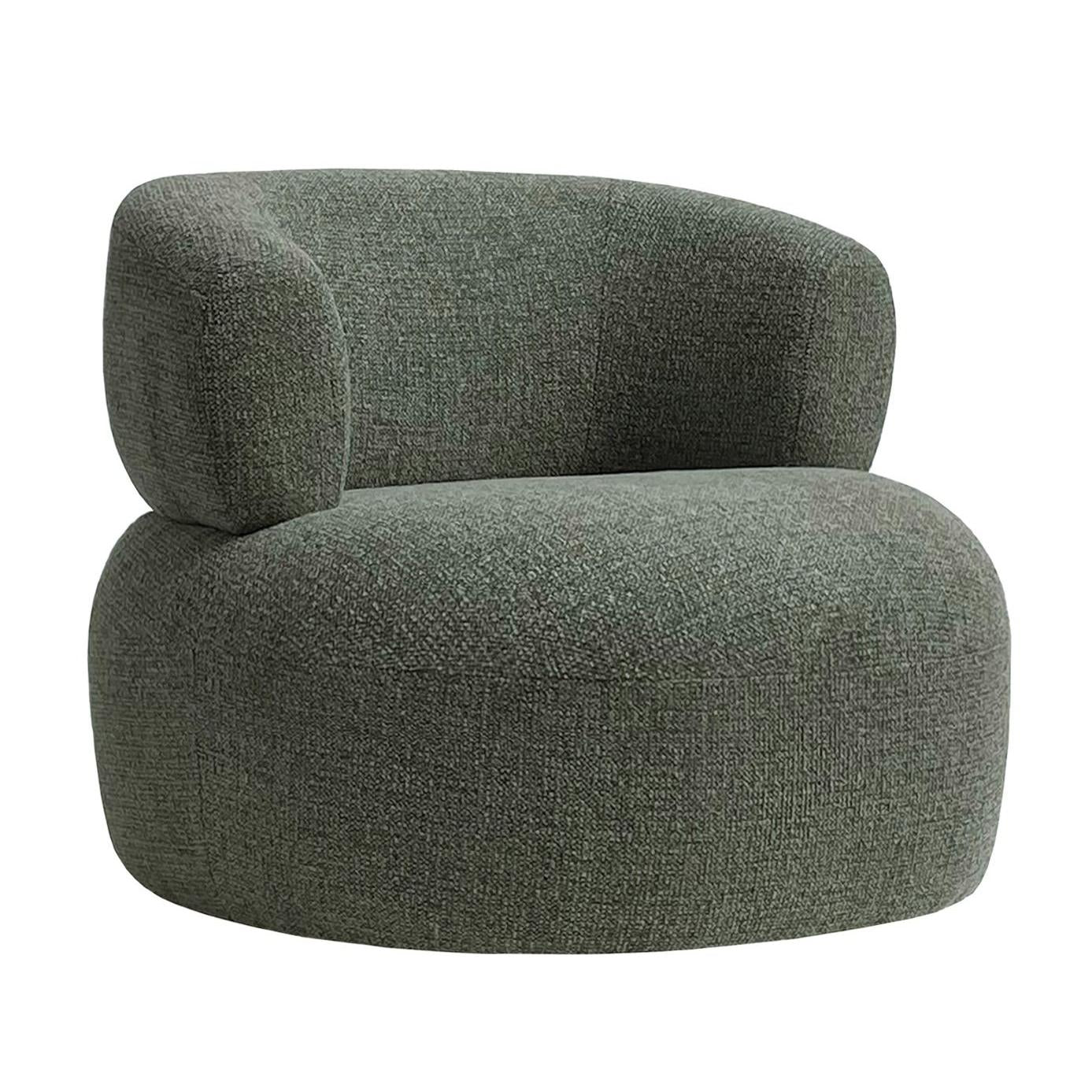 MONA BOUCLE TEXTURED FABRIC CHAIR IN MOSS - MyChocolateWood