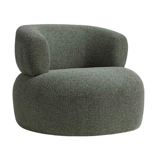 MONA BOUCLE TEXTURED FABRIC CHAIR IN MOSS - MyChocolateWood